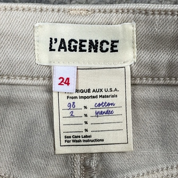 New L’Agence High Line Skinny Jeans High Rise Biscuit Destruct Sz 24 - Picture 9 of 13
